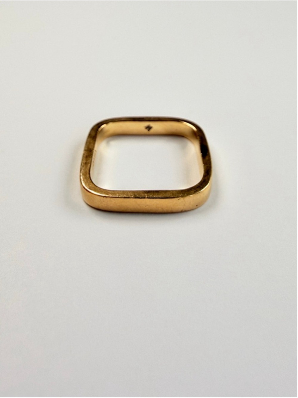 14K Solid Gold Designer NOVA Modern Minimalist Square Band Stacking Ring N2 - Picture 3 of 11